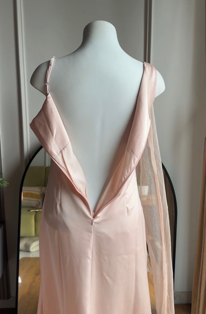 Vanilla silk satin dress