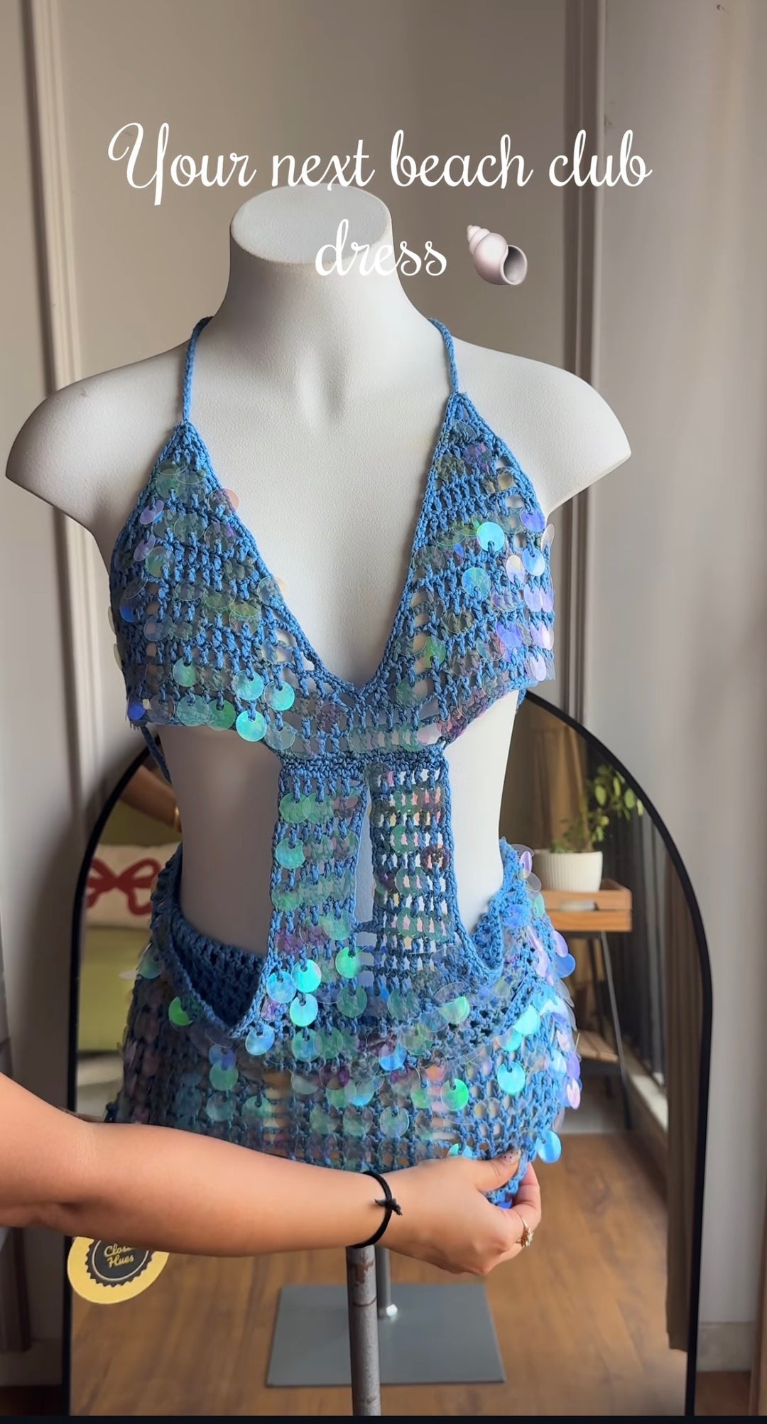 Samantha crochet sequin dress