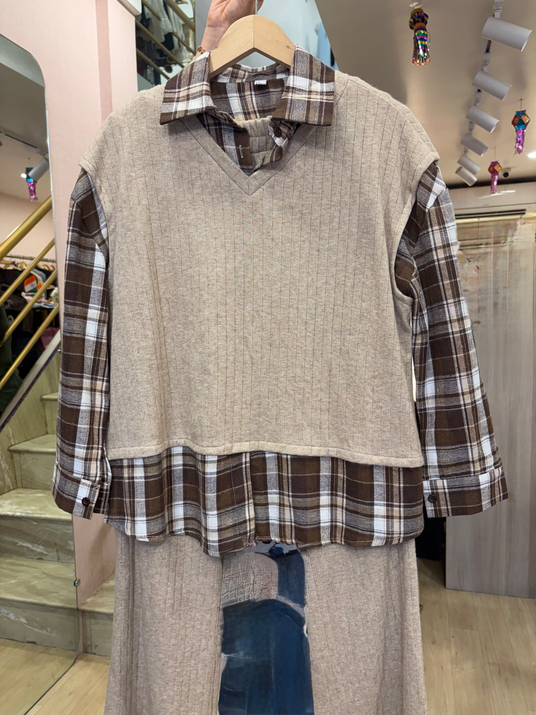 Stefan chequered tracksuit