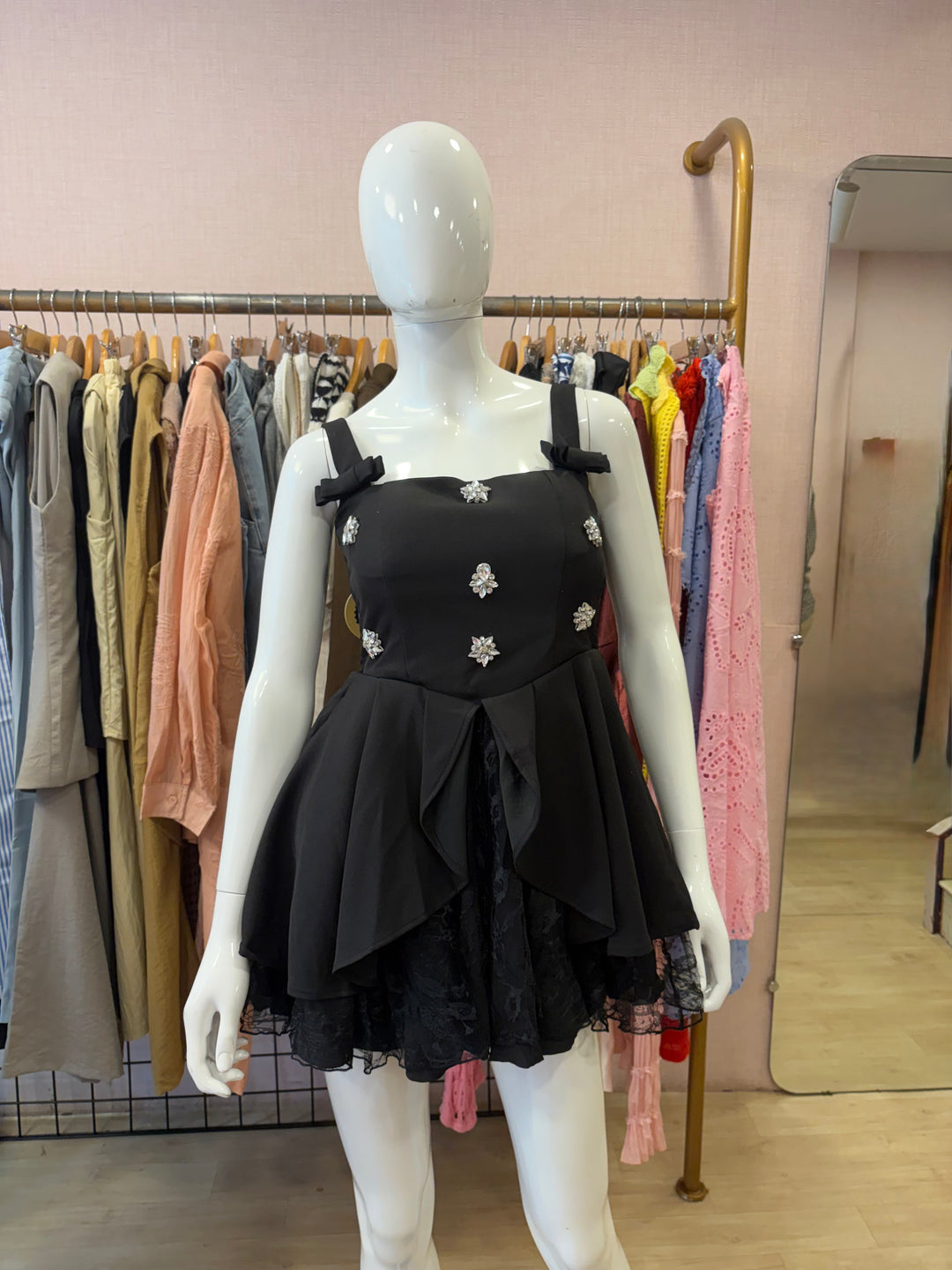 Claude studded frill dress