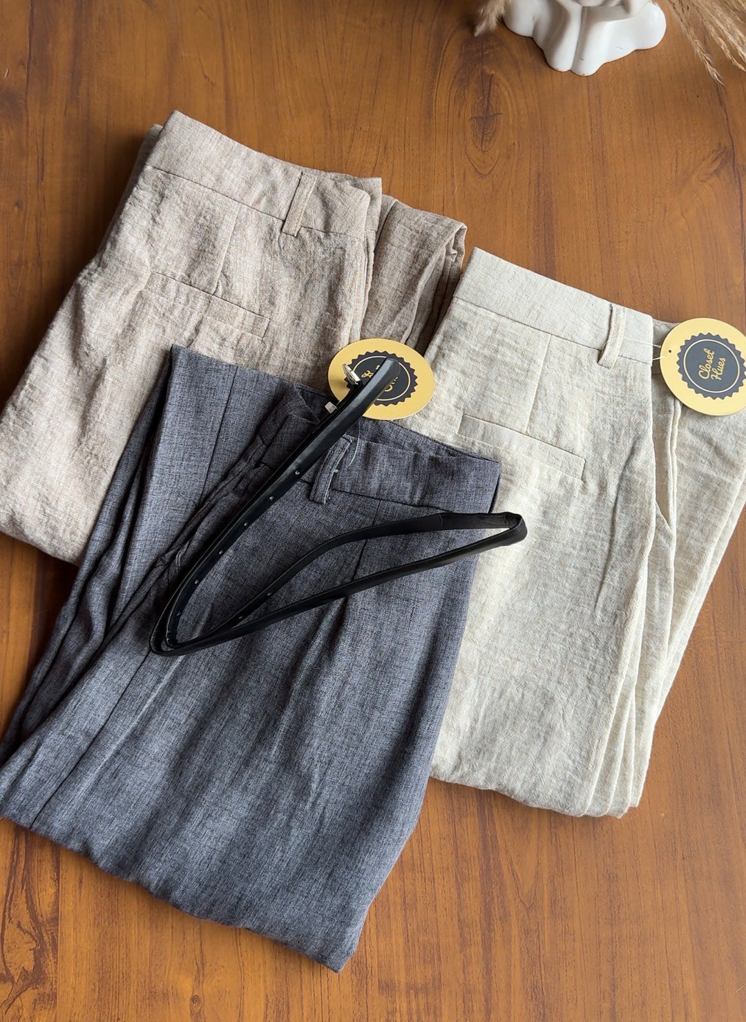 Tony linen pants with belt