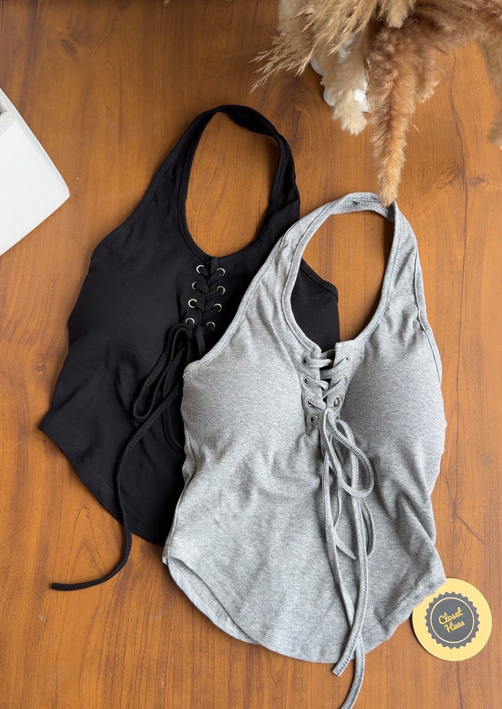 Shaw halter neck built in bra top