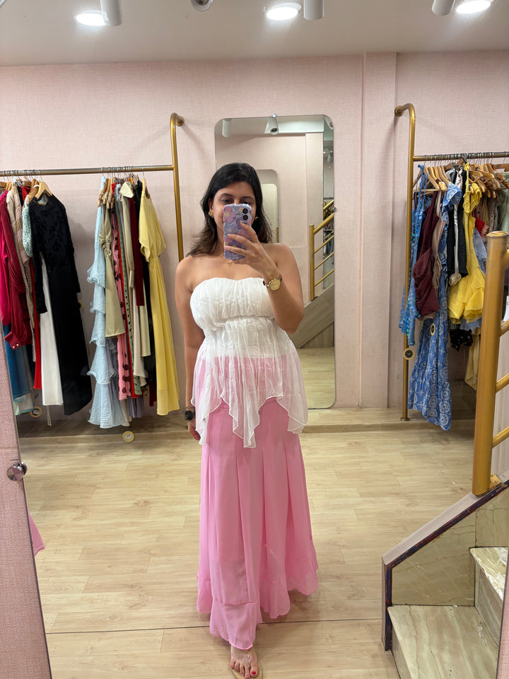 Chrissy polka dot maxi skirt