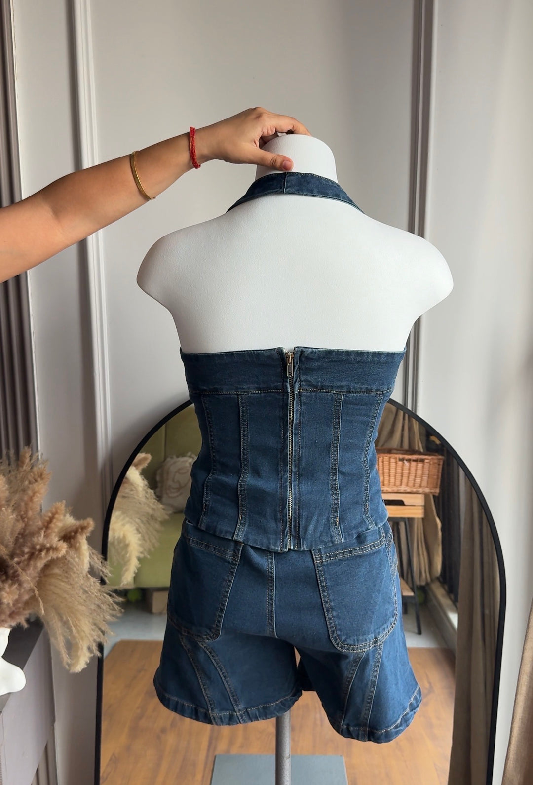 Gracie halter neck denim coords