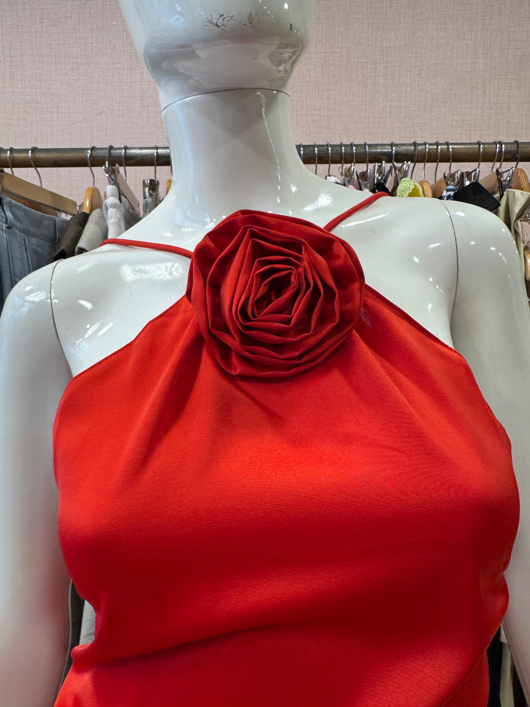 Rosy halter neck top