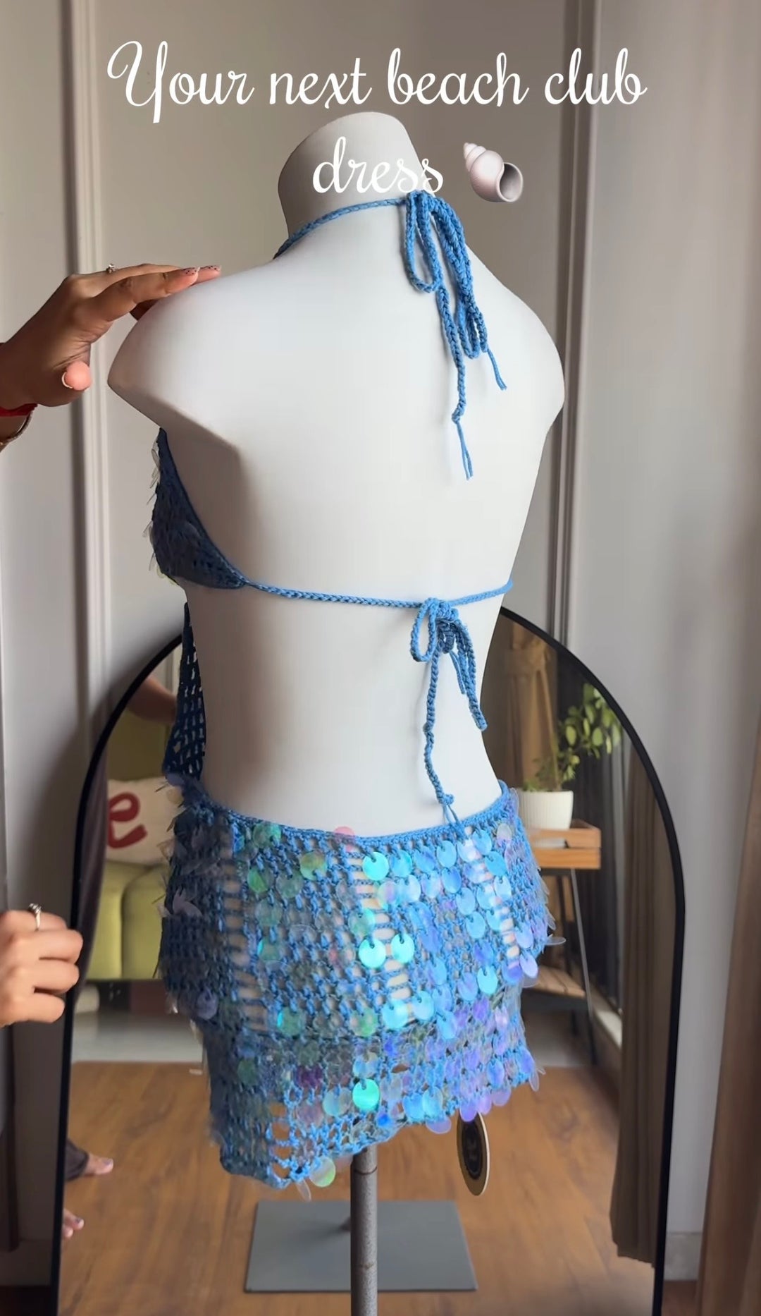 Samantha crochet sequin dress