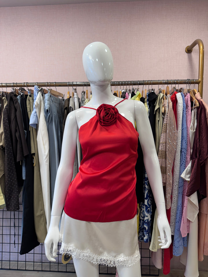 Rosy halter neck top