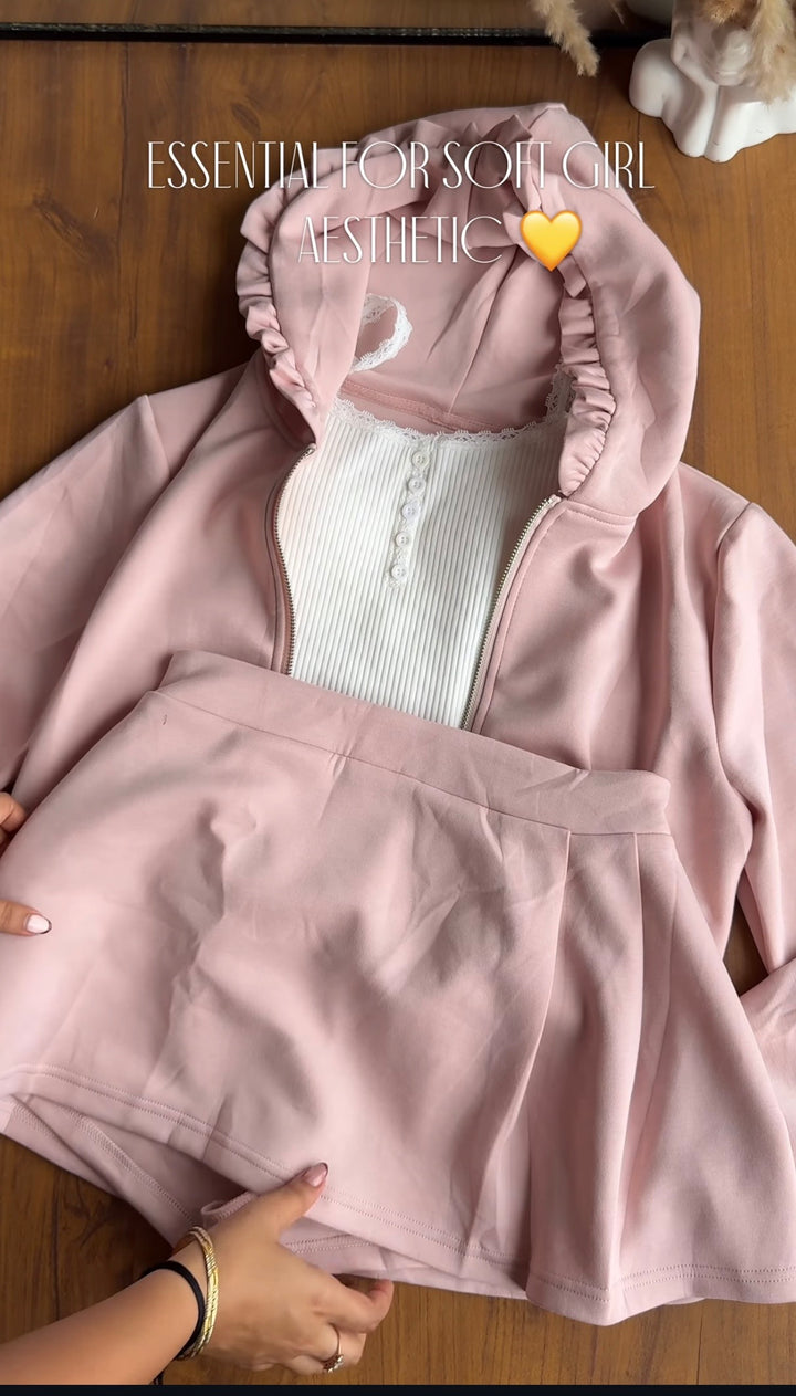 Colette hoodie and skort two piece set