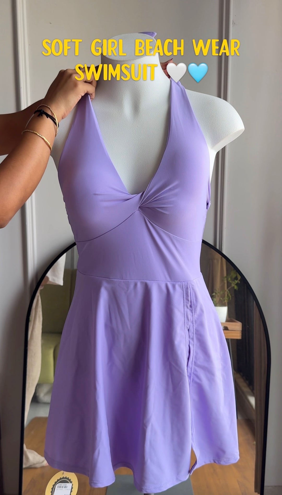 Orchid halter neck swimsuit