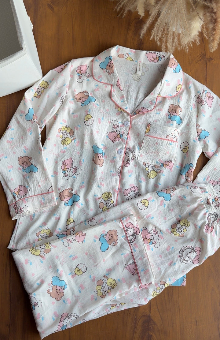 Multi color built in night suit