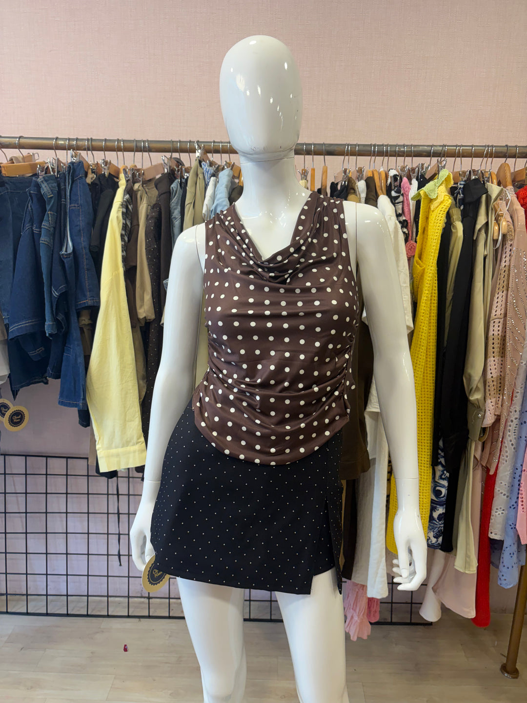 Skylar polka dot skort