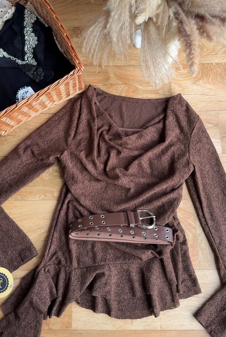 Lexi full sleeves belted top