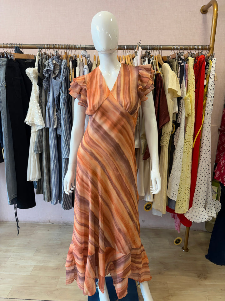Aria ruffle sleeve dress
