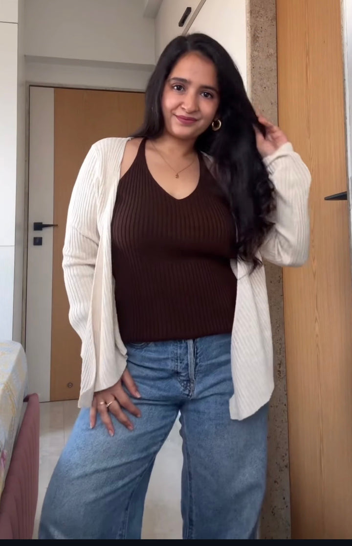 Stephanie knit cardigan attached top