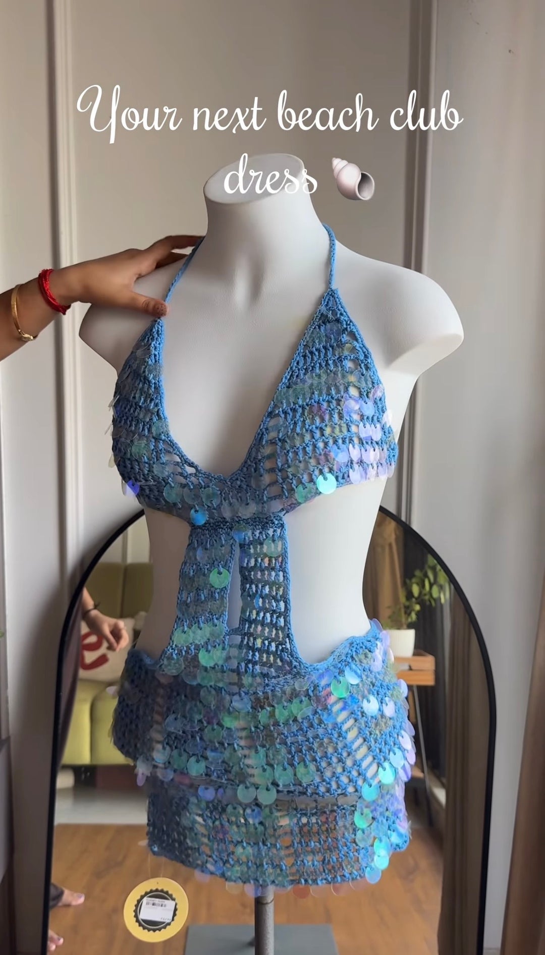 Samantha crochet sequin dress