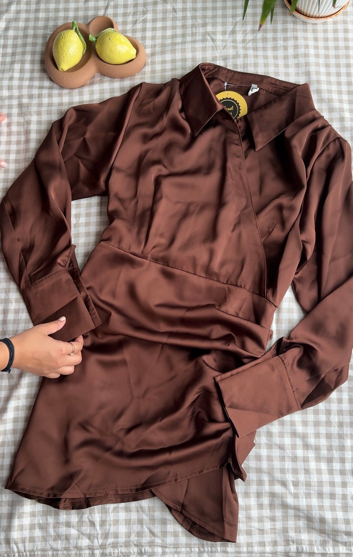 Ella silk satin dress