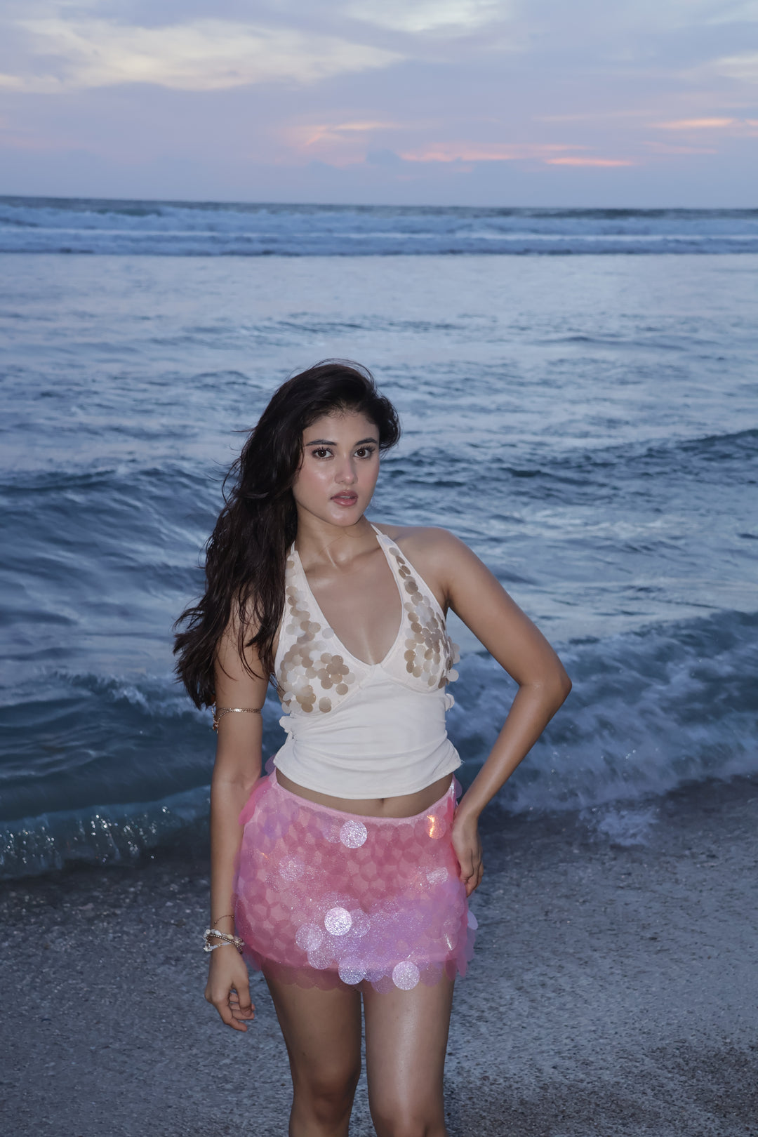 Mermaid shell mini skirt- Pink Preorder