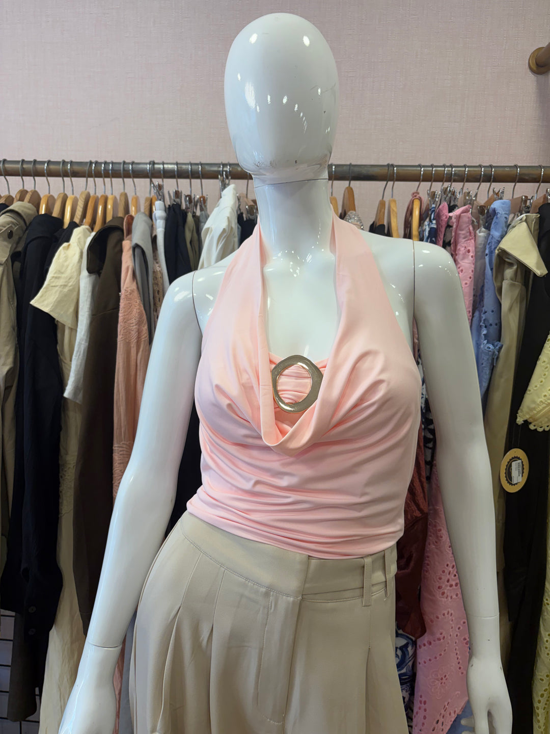 Dora halter neck crop top-Green Preorder