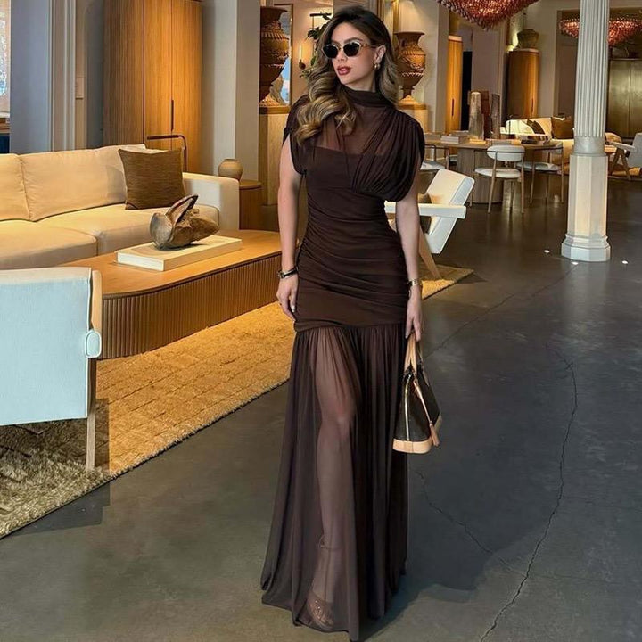 Natalie mesh maxi dress