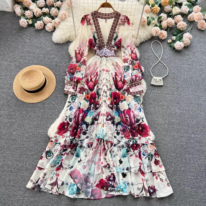 Evora full sleeves floral dress