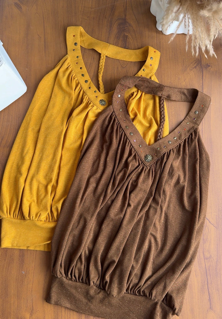 Angel twisted back top
