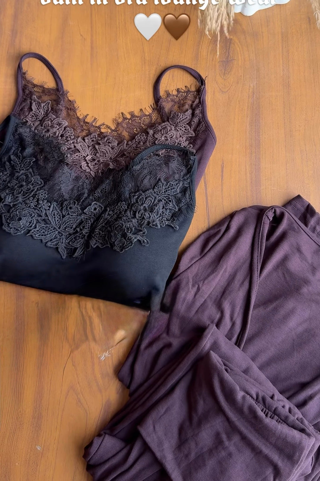 Senorita lace built in top with shrug and fold over pants