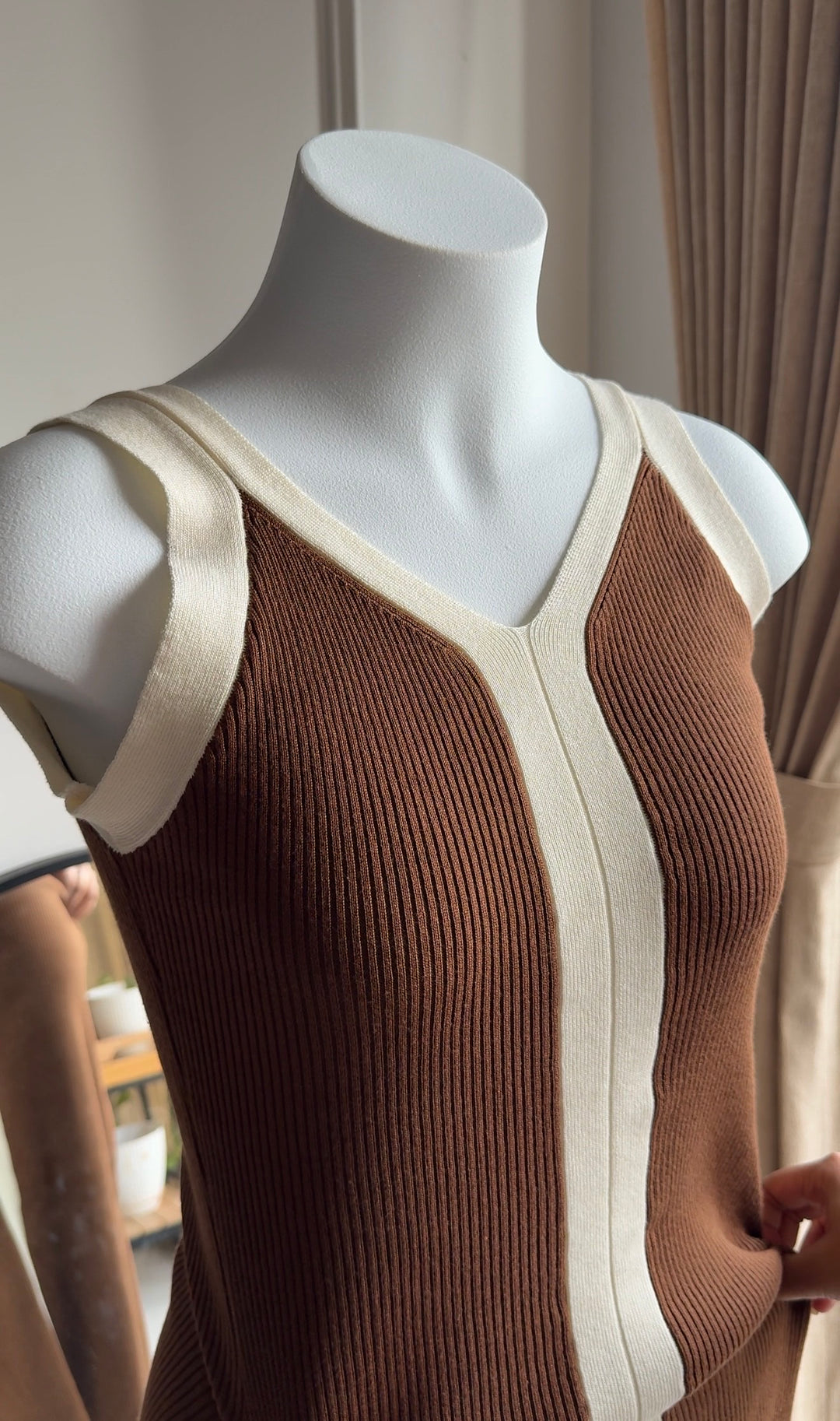 Dawn knit midi dress-Tan Brown Preorder