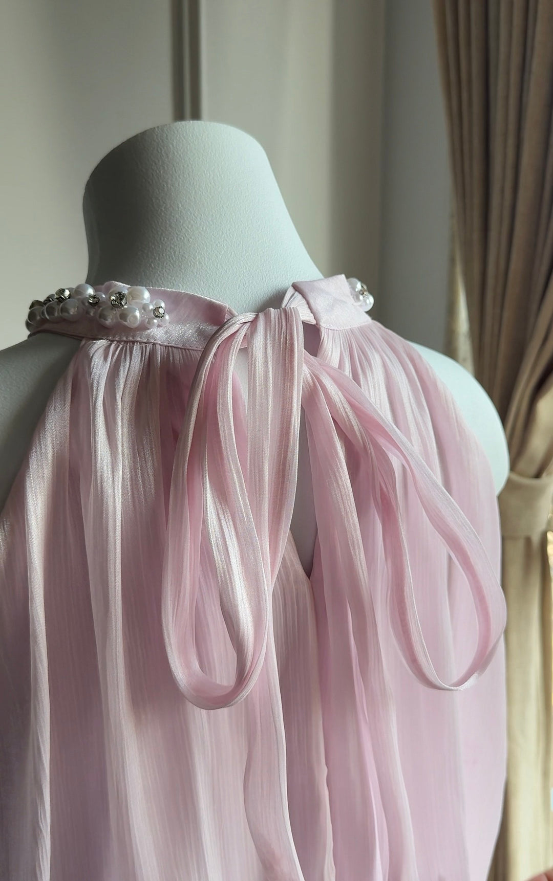 Piccadilly diamond studded dress-Baby Pink Preorder