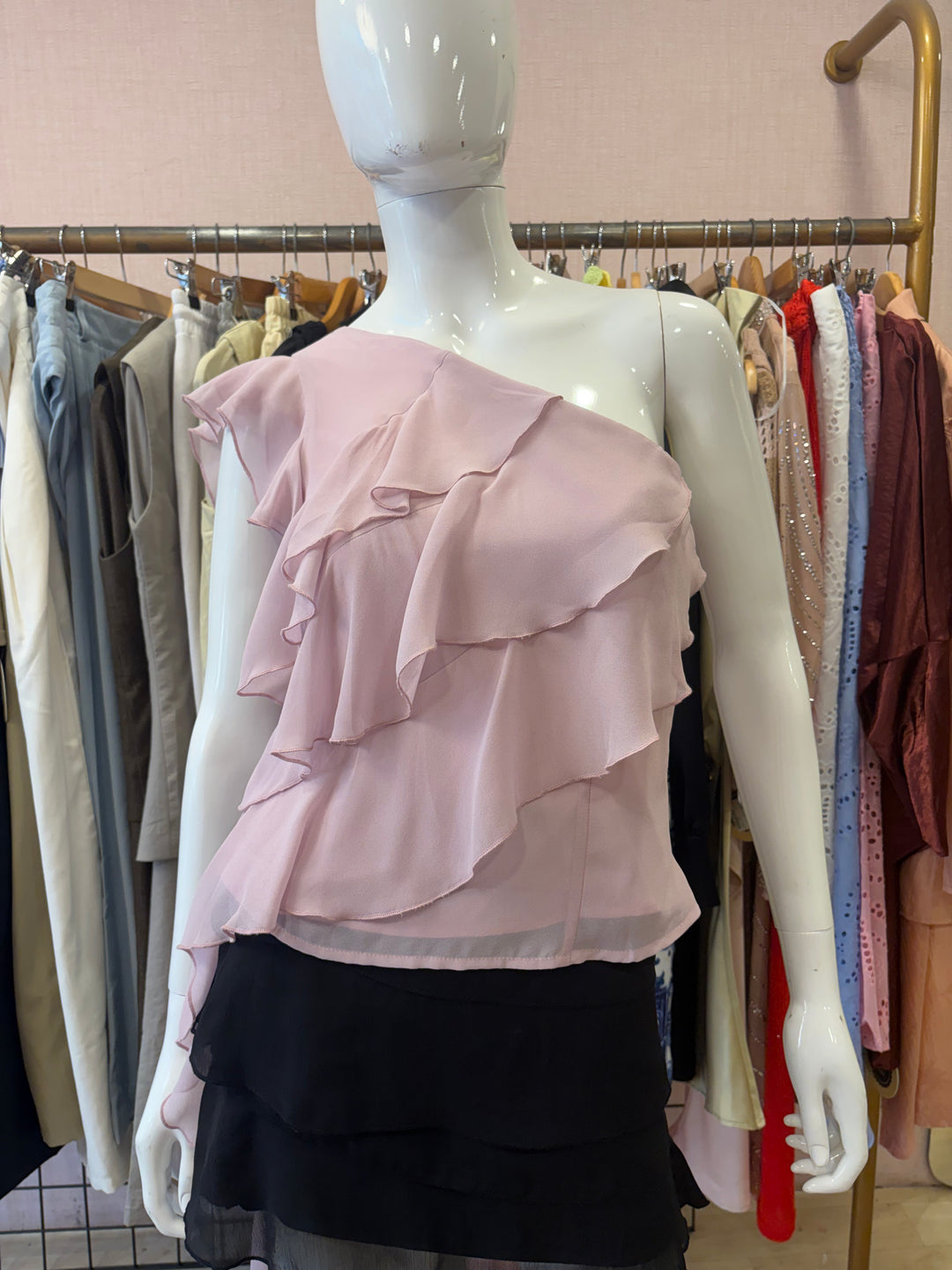 Vivian one shoulder frill top