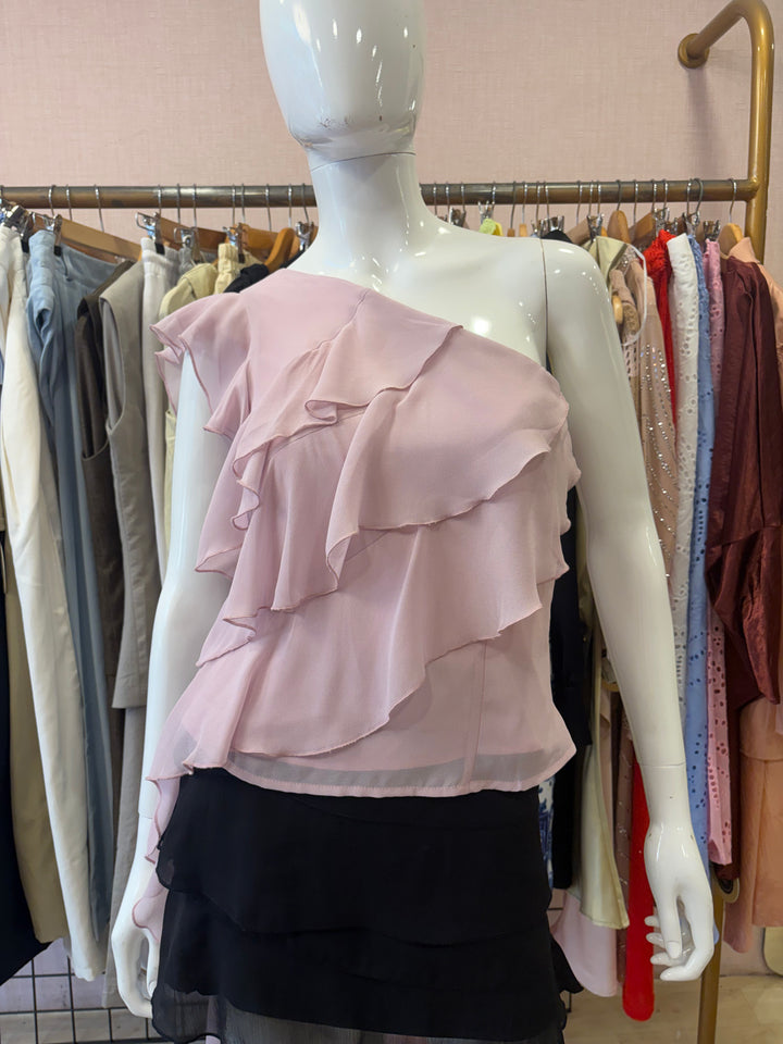 Vivian one shoulder frill top