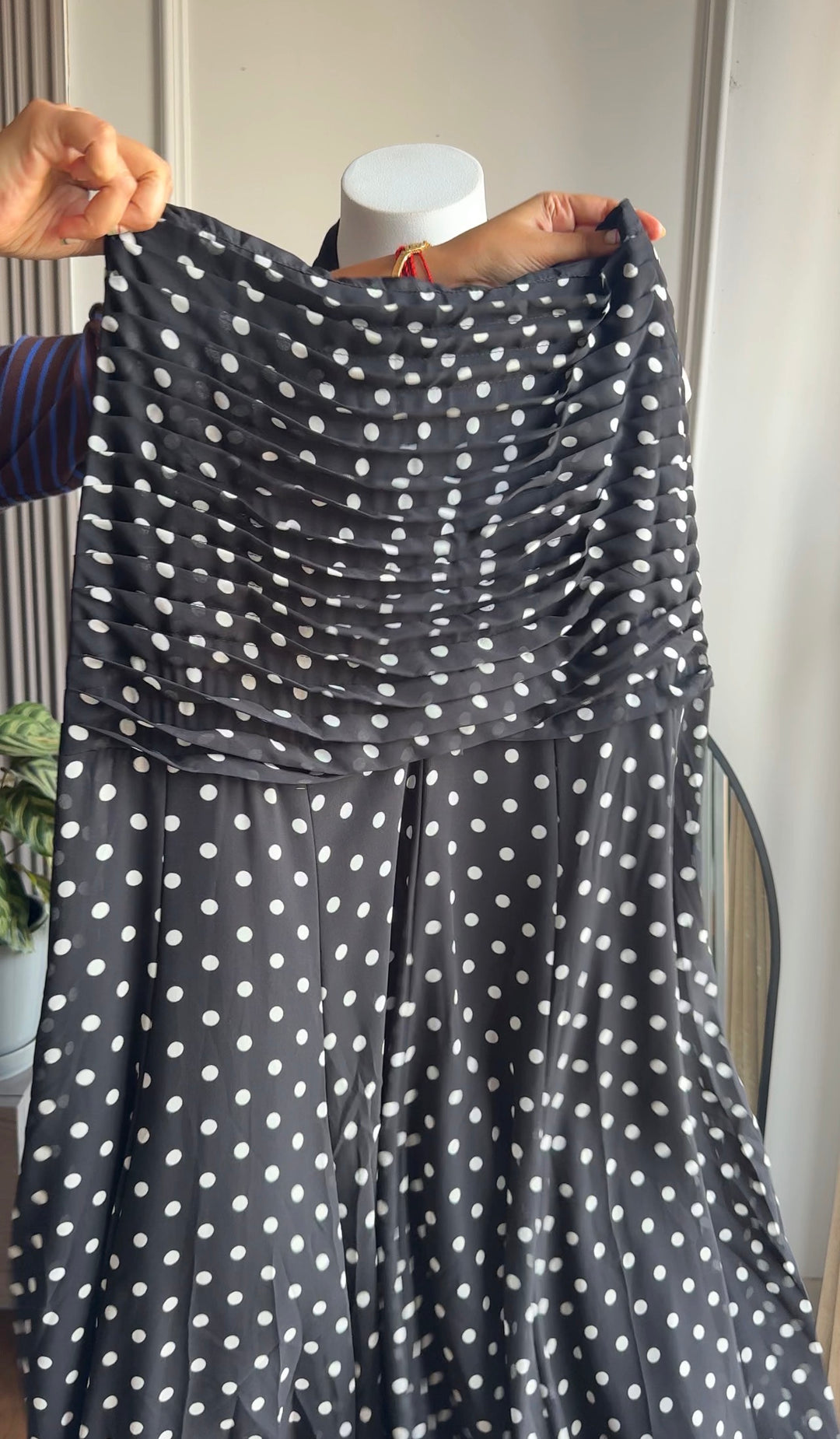 Chrissy polka dot maxi skirt
