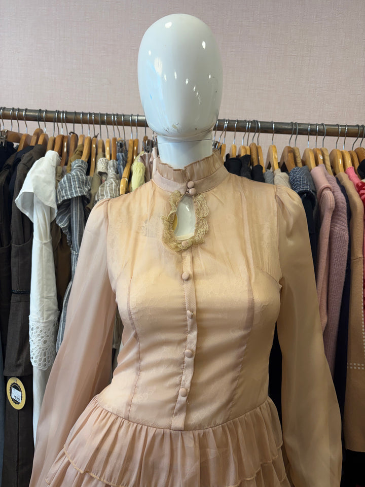 Full sleeves ruffle dress