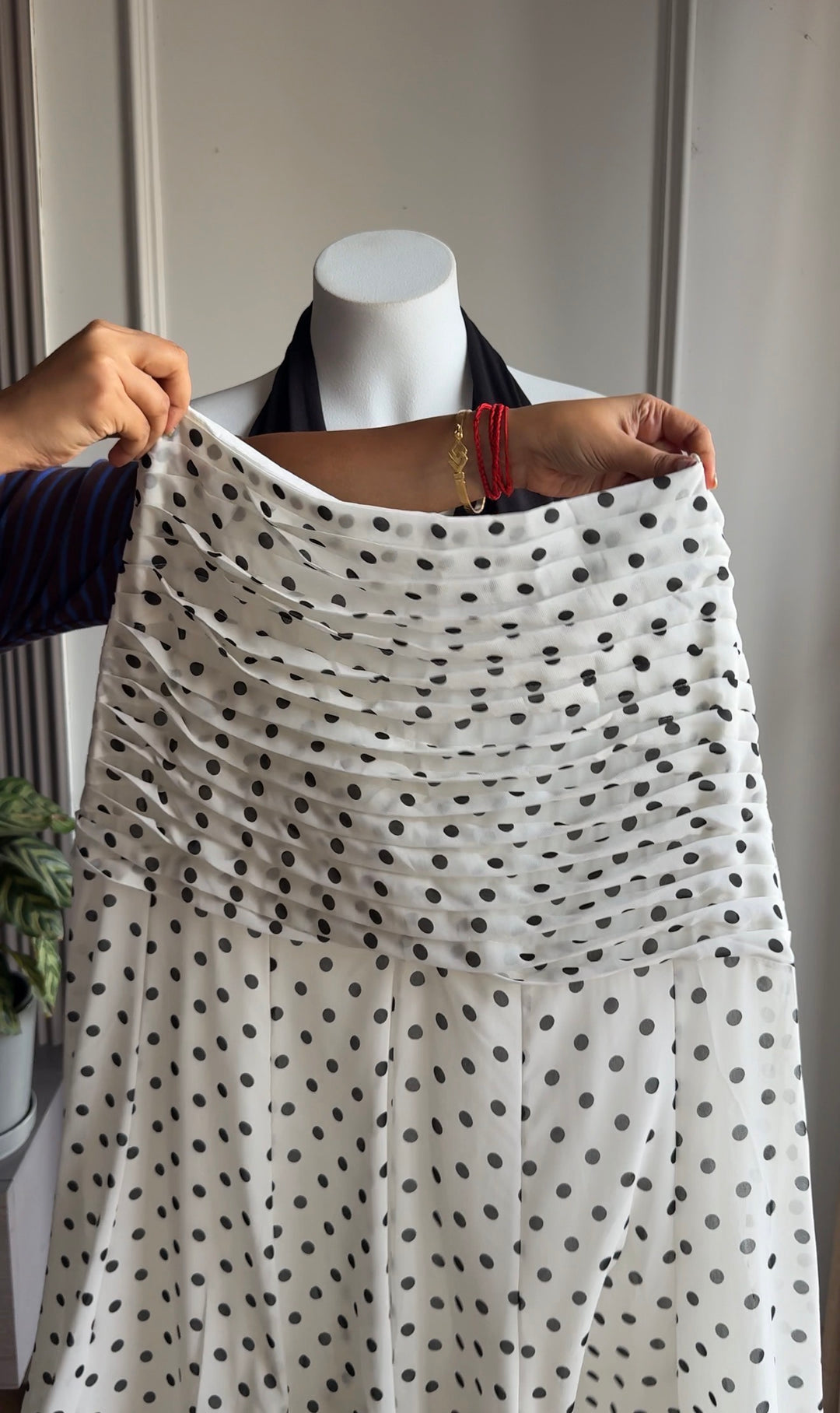 Chrissy polka dot maxi skirt