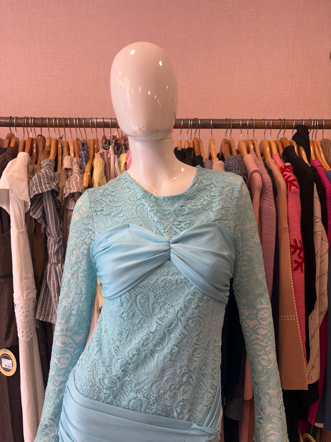 Blue full sleeves dress