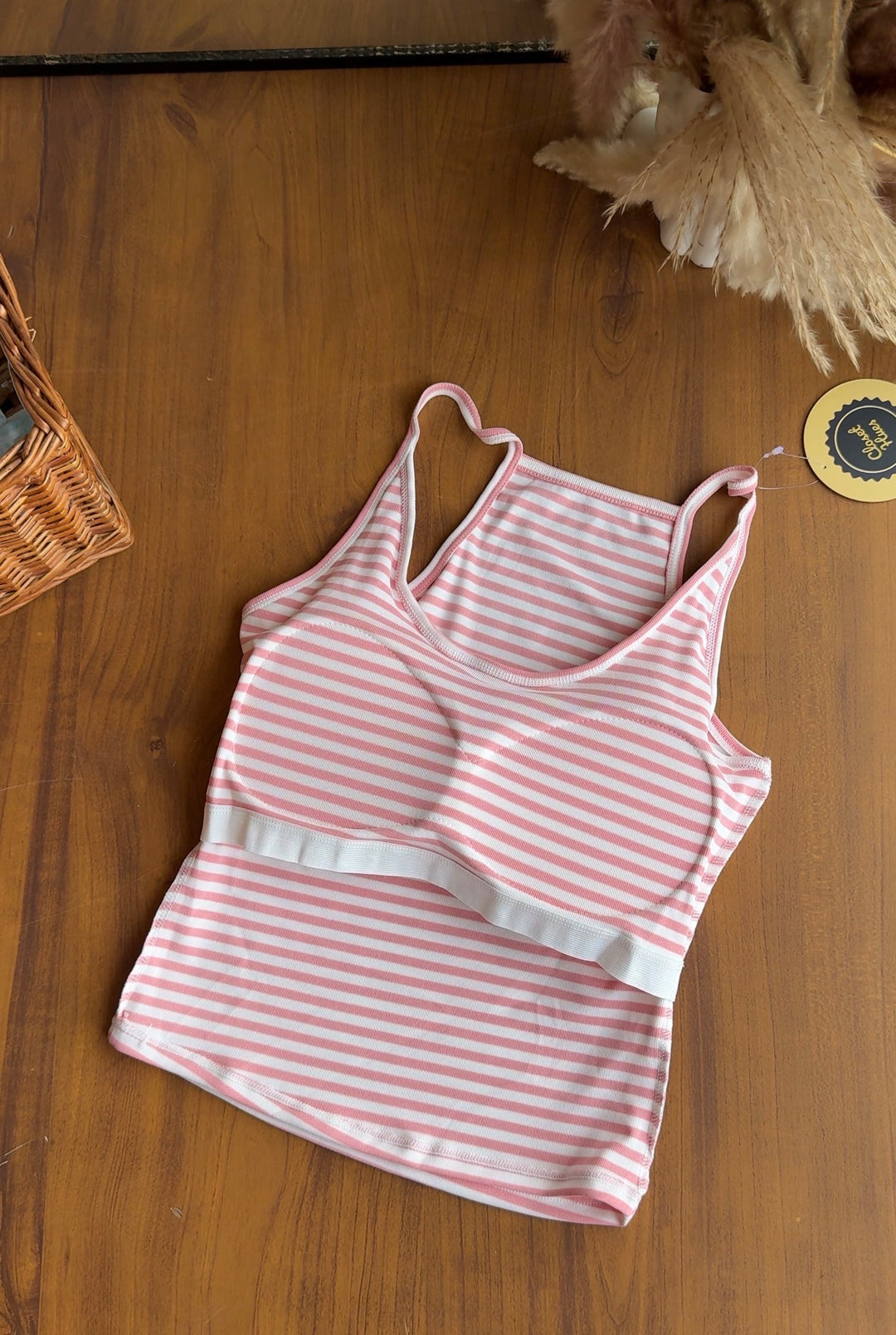 Sommerhall striped built in bra top