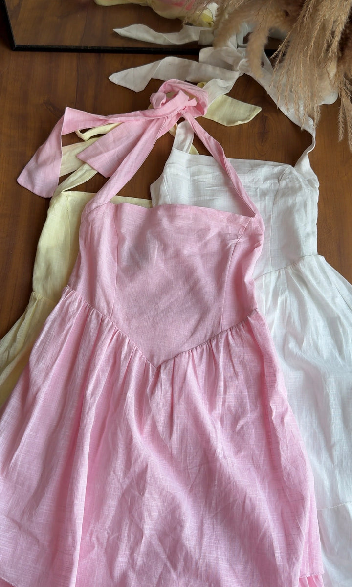 Harley halter neck step dress