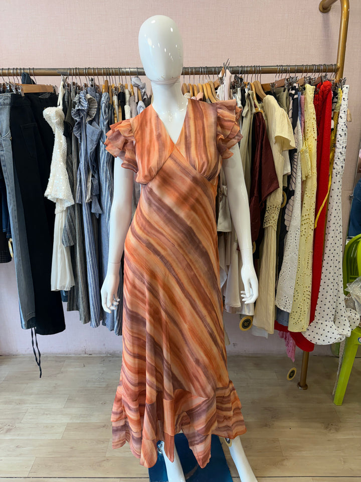 Aria ruffle sleeve dress