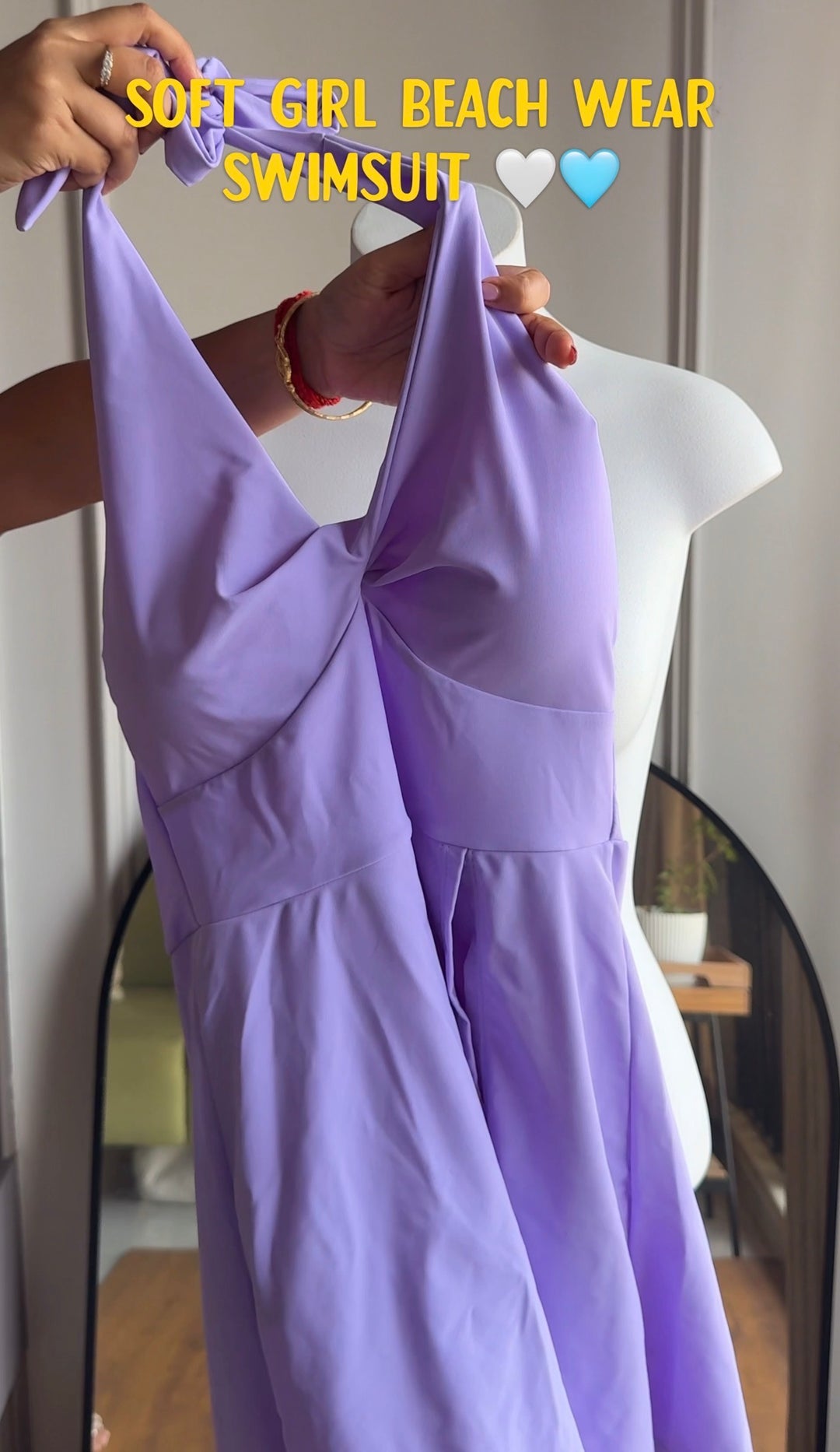 Orchid halter neck swimsuit