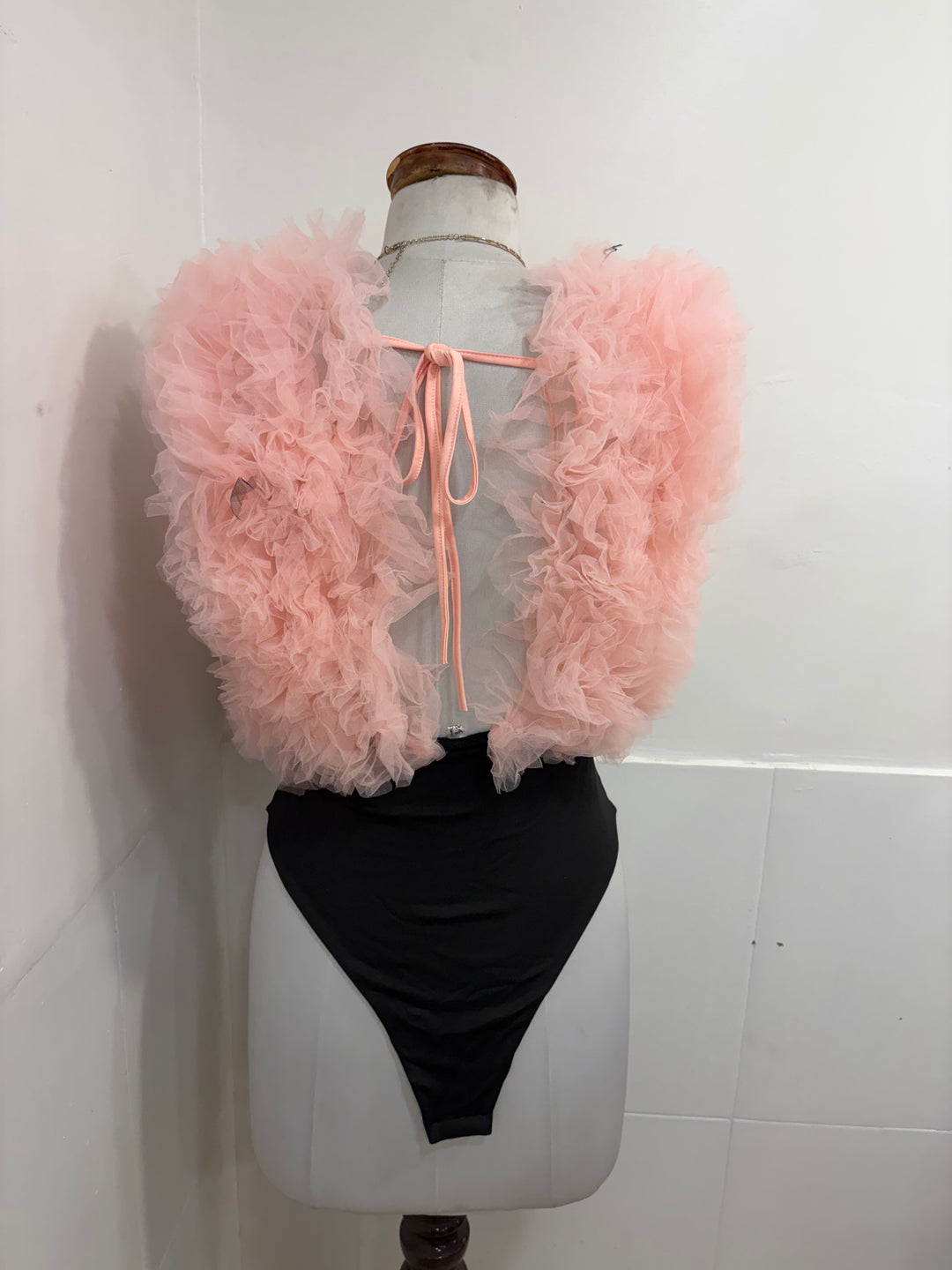 Baby pink ruffle bodysuit