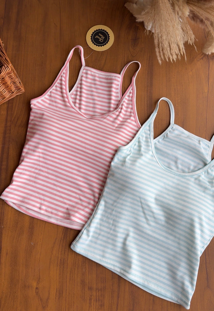 Sommerhall striped built in bra top
