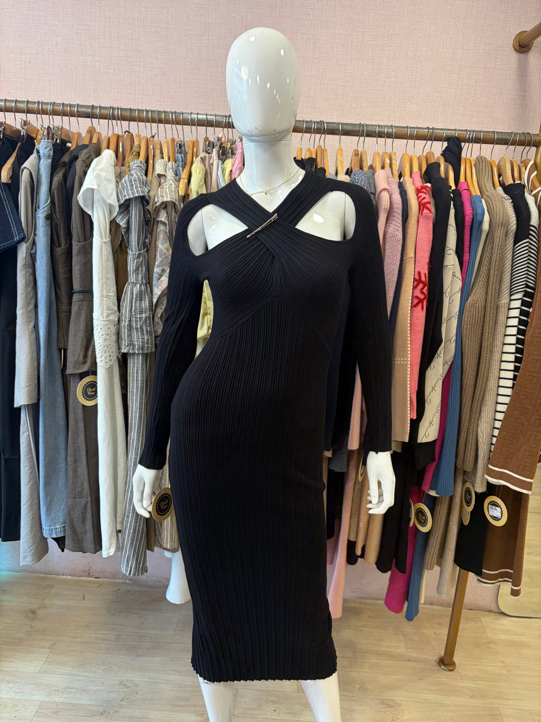Black bodycon party dress