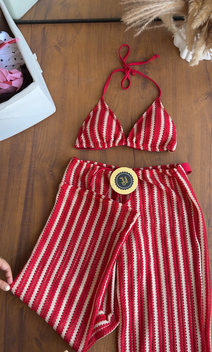 Constance striped three piece swimwear-Preorder