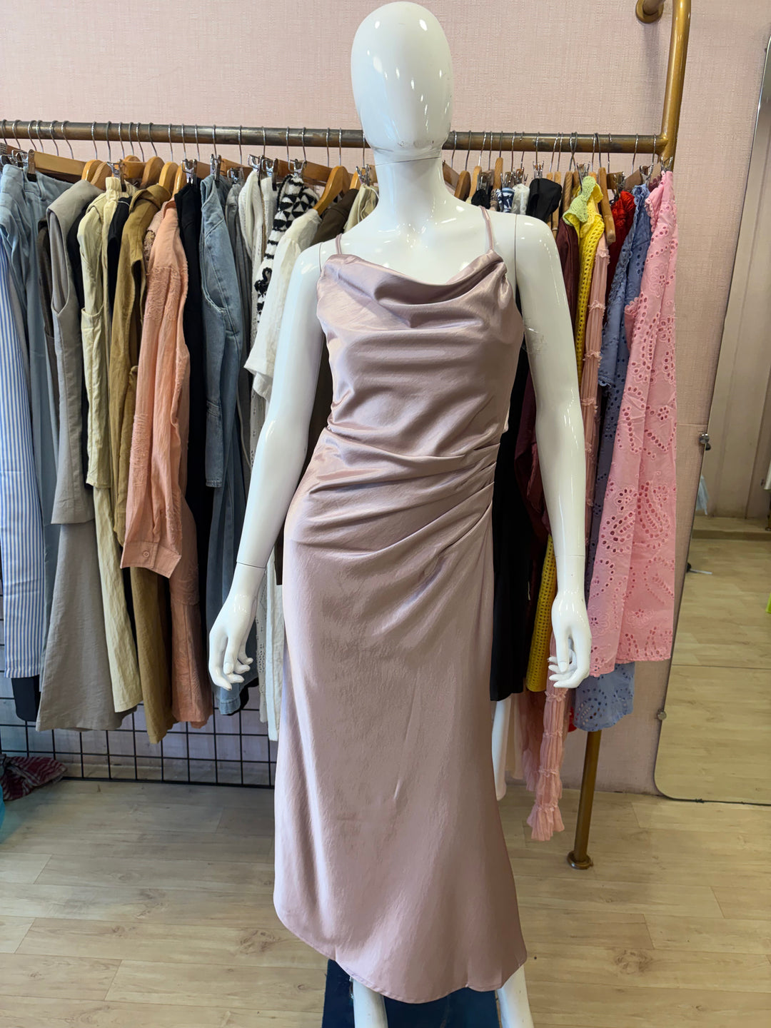 Emily silk satin dress