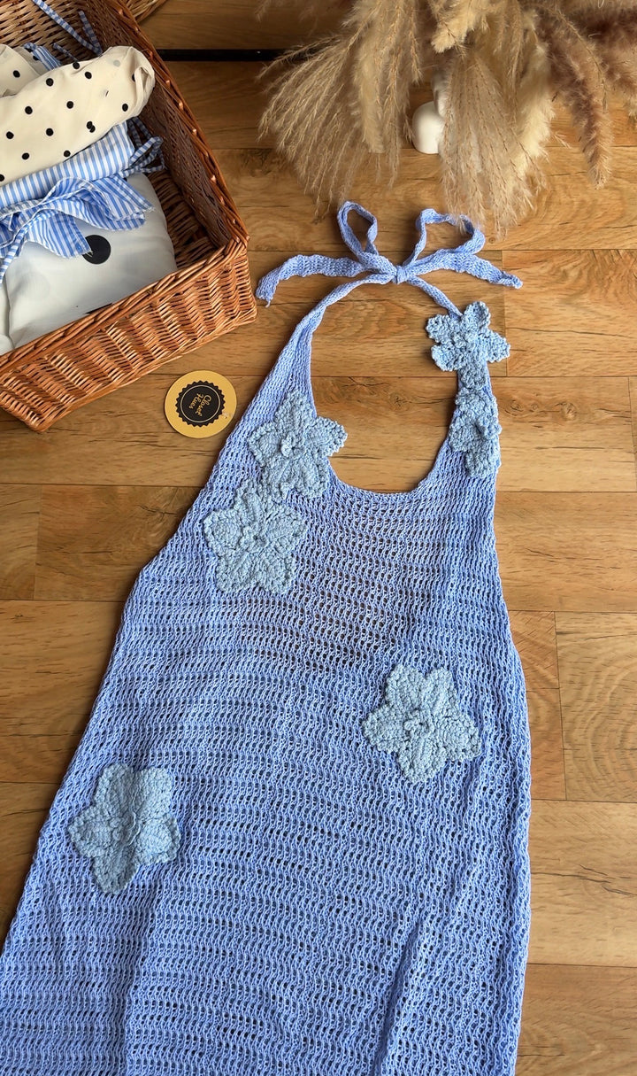 Tristian halter neck crochet dress