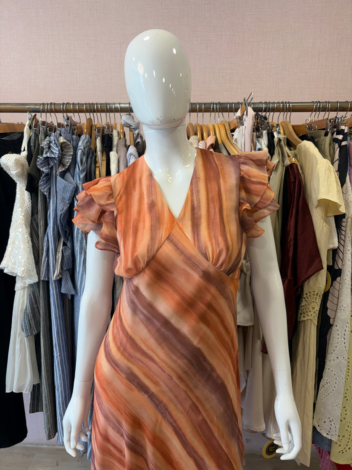 Aria ruffle sleeve dress