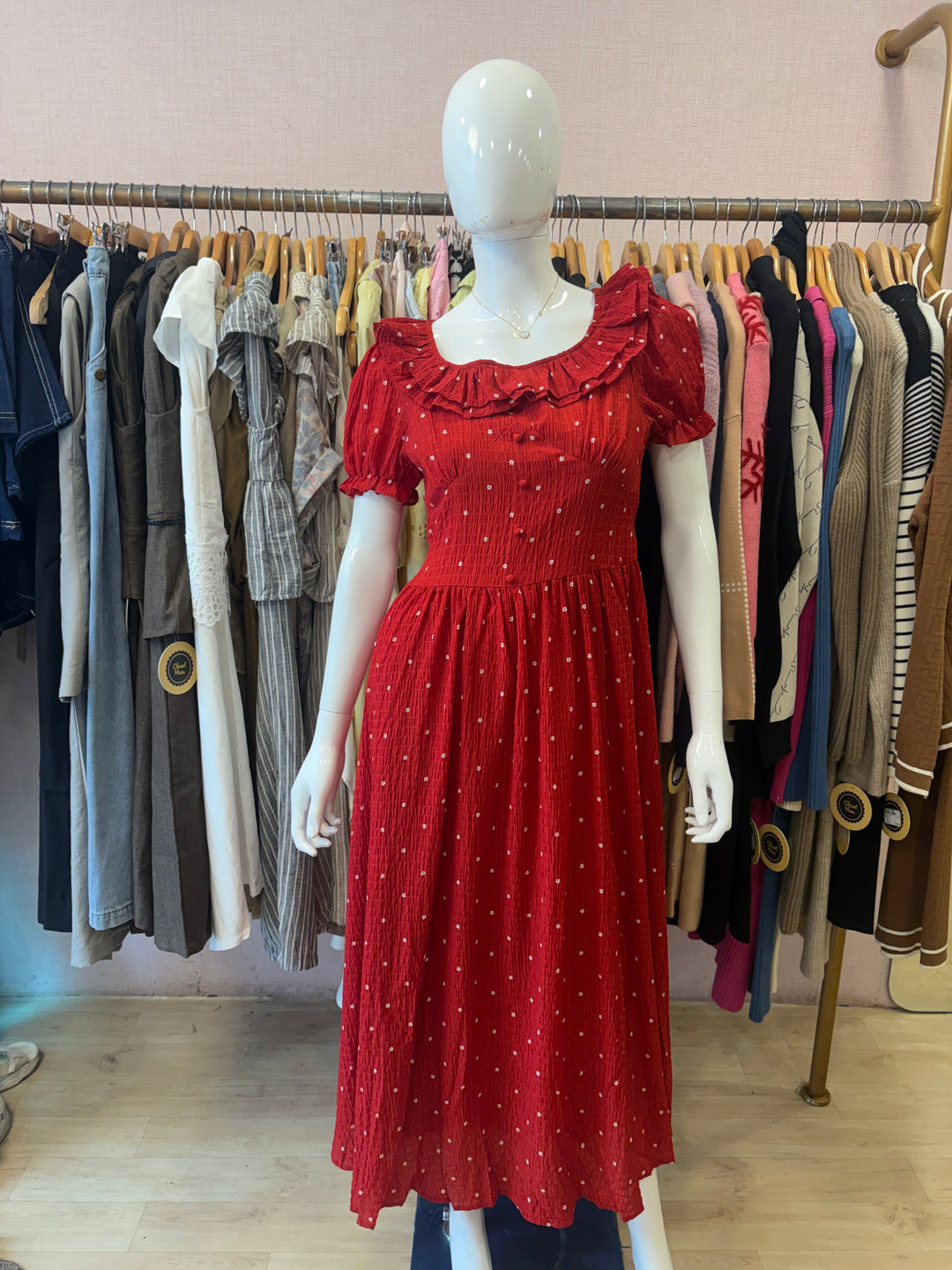 Midi dress- red