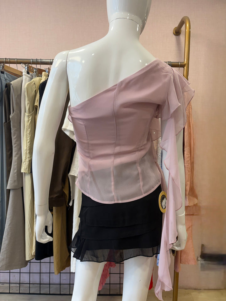 Vivian one shoulder frill top