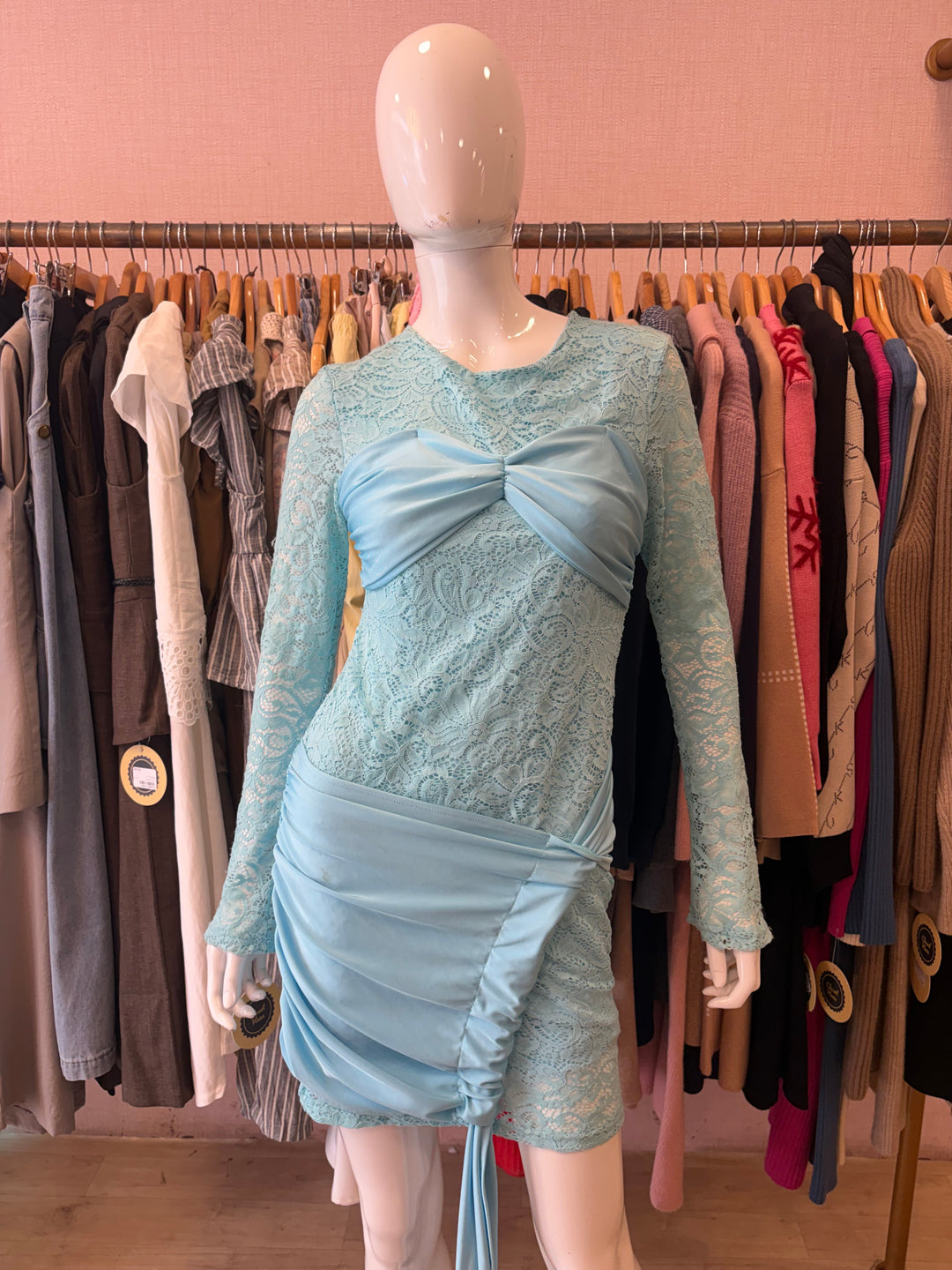 Blue full sleeves dress