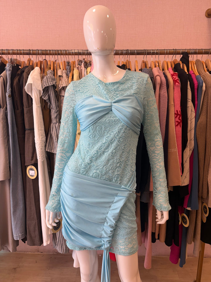 Blue full sleeves dress