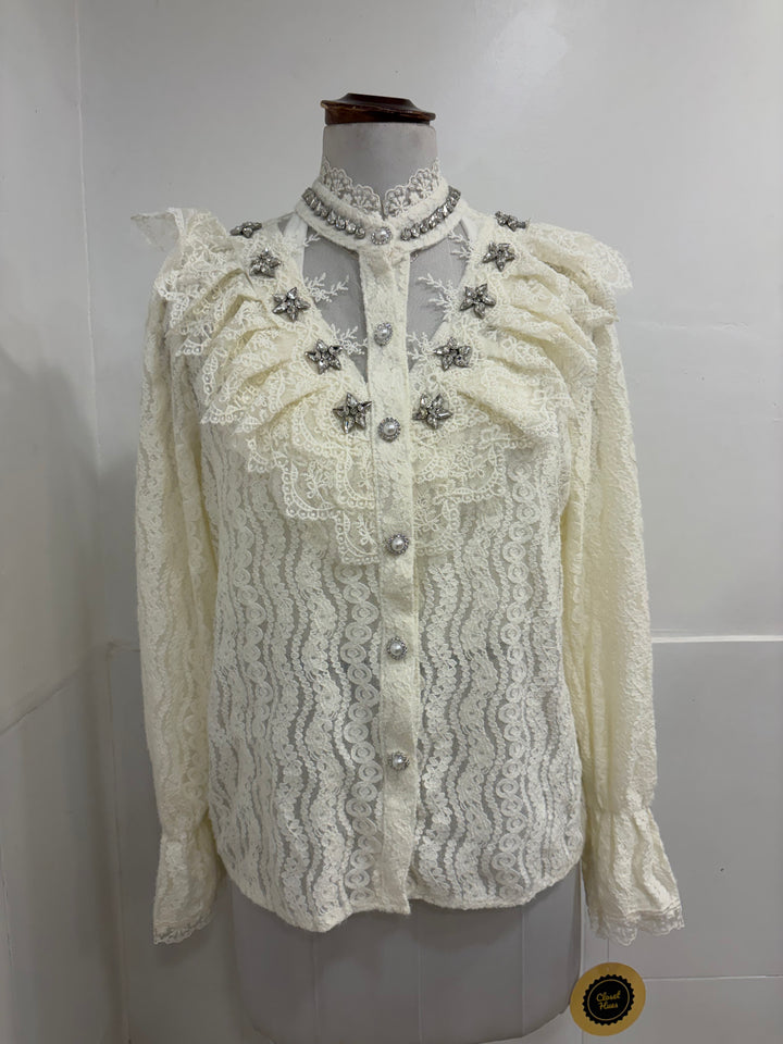 Hannah diamond studded top